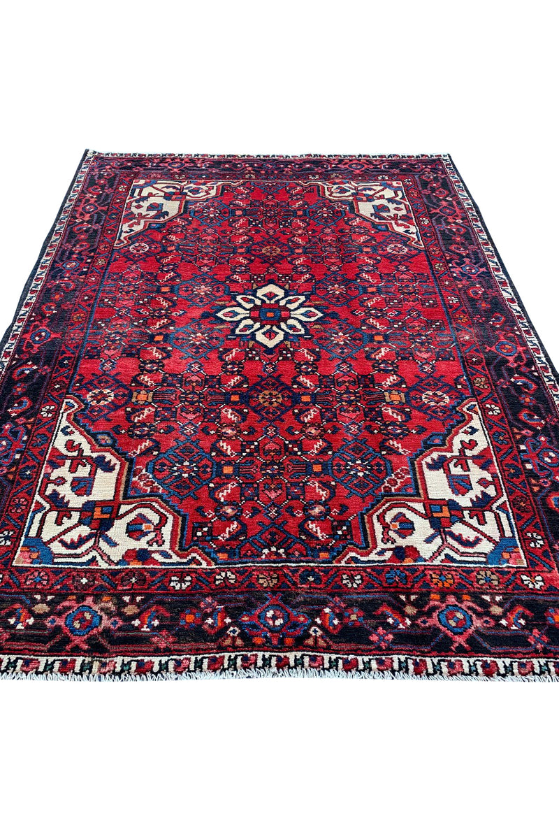 AUTHENTIC HAND KNOTTED VINTAGE HAMDIDOUN WOOL AREA RUG 6.5 X 4.9 FT (487 GER)