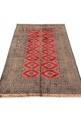 AUTHENTIC HAND KNOTTED VINTAGE PAKISTANI BOKHARA JHALDAR WOOL AREA RUG 6.1 X 4.0 FT (581 GER)