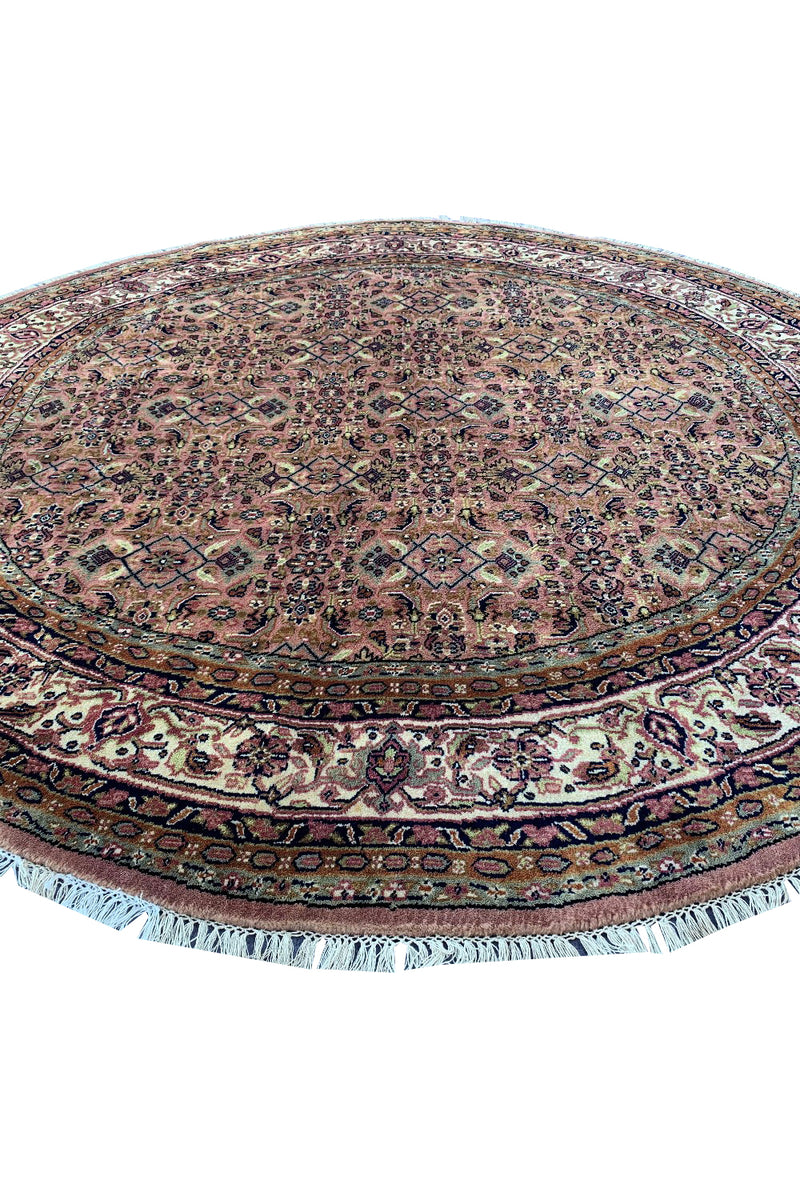 AUTHENTIC HAND KNOTTED BIJOUR ROUND WOOL AREA RUG 6.6 X 6.5 FT (701 GER)