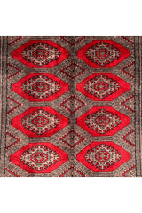 AUTHENTIC HAND KNOTTED VINTAGE PAKISTANI BOKHARA JHALDAR WOOL AREA RUG 6.1 X 4.0 FT (581 GER)