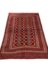 AUTHENTIC HAND KNOTTED PAKISTANI BOKHARA JHALDAR WOOL AREA RUG 5.10 X 4.1 FT (608 GER)