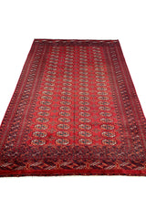 AUTHENTIC HAND KNOTTED VINTAGE PAKISTANI BOKHARA JHALDAR WOOL AREA RUG 7.10 X 5.1 FT (474 GER)