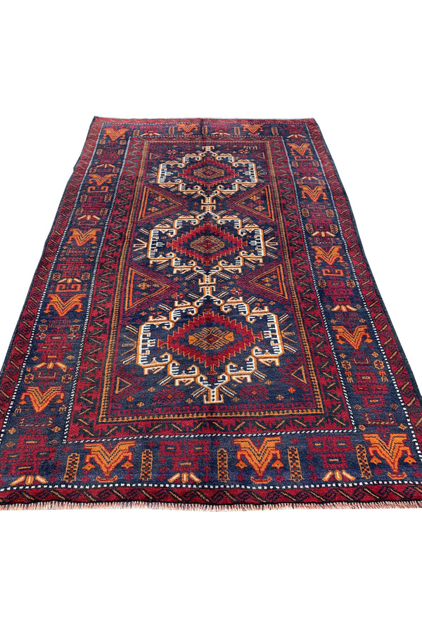 AUTHENTIC HAND KNOTTED ZAIDAN BALOUCH WOOL AREA RUG 6.5 X 3.10 FT (493 GER)