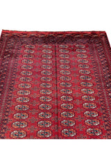 AUTHENTIC HAND KNOTTED VINTAGE PAKISTANI BOKHARA JHALDAR WOOL AREA RUG 7.10 X 5.1 FT (474 GER)