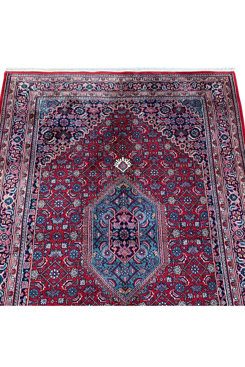 AUTHENTIC HAND KNOTTED VINTAGE BIJOUR WOOL AREA RUG 5.1O X 4.2 FT (494 GER)