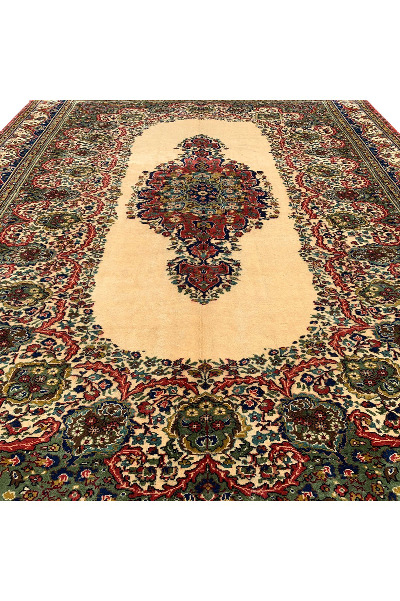 AUTHENTIC HAND KNOTTED VINTAGE QIRMOUN WOOL AREA RUG 9.8 X 6.10 FT (1286 GER)