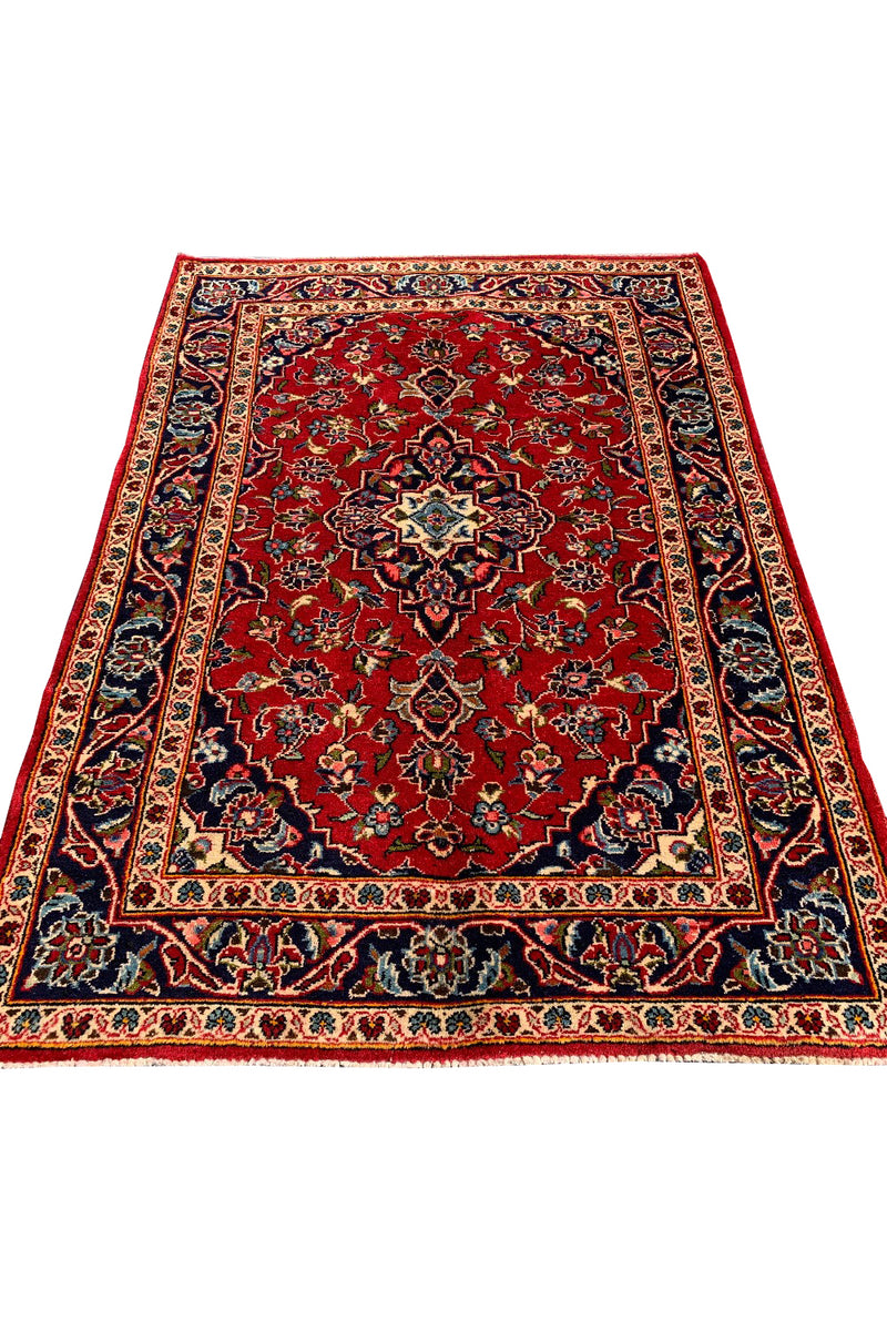 AUTHENTIC HAND KNOTTED QASHOUN WOOL AREA RUG 4.9 X 3.5 FT (611 GER)