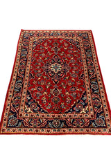 AUTHENTIC HAND KNOTTED QASHOUN WOOL AREA RUG 4.9 X 3.5 FT (611 GER)