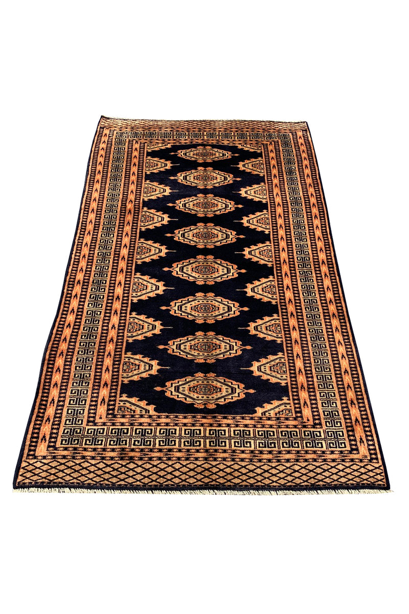 AUTHENTIC HAND KNOTTED VINTAGE PAKISTANI BOKHARA JHALDAR WOOL AREA RUG 5.4 X 3.1 FT (614 GER)