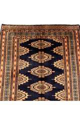 AUTHENTIC HAND KNOTTED VINTAGE PAKISTANI BOKHARA JHALDAR WOOL AREA RUG 5.4 X 3.1 FT (614 GER)