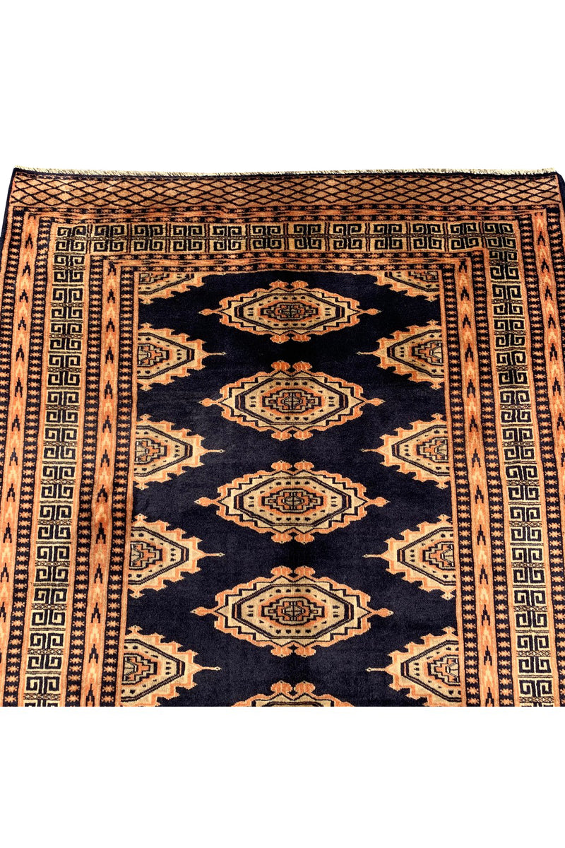 AUTHENTIC HAND KNOTTED VINTAGE PAKISTANI BOKHARA JHALDAR WOOL AREA RUG 5.4 X 3.1 FT (614 GER)