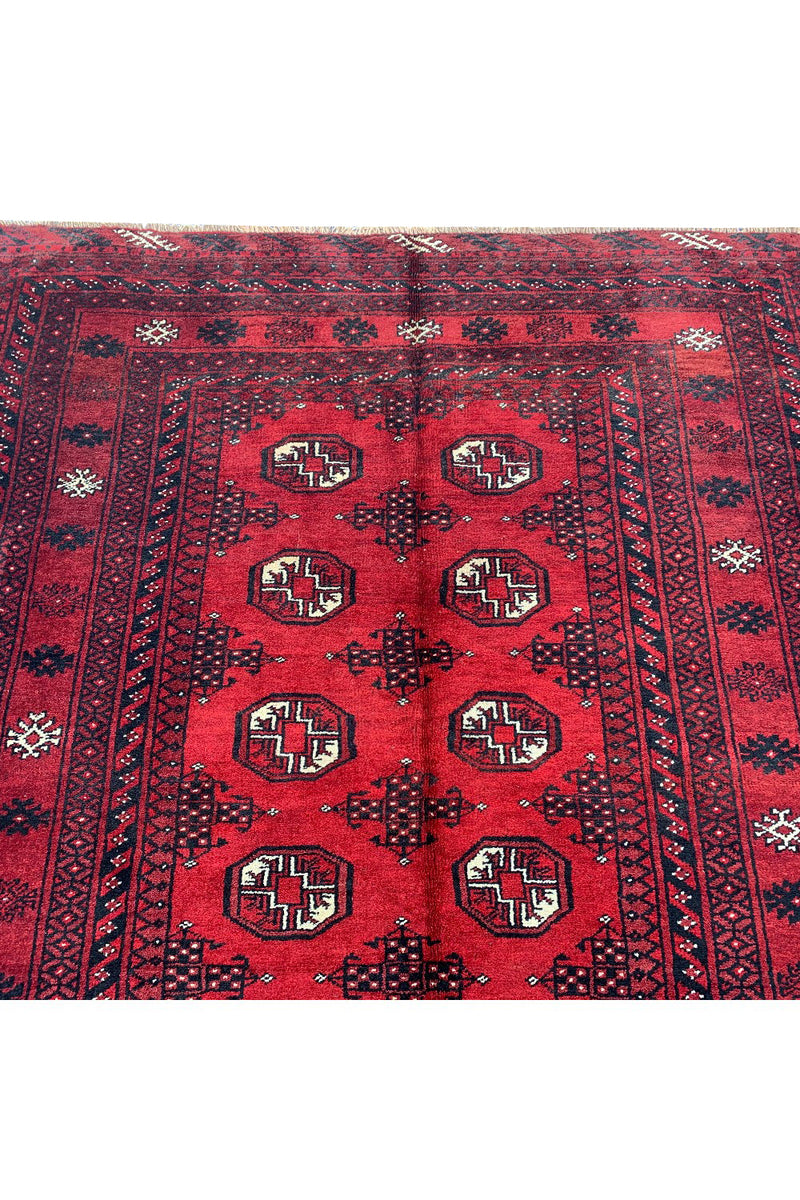 AUTHENTIC HAND KNOTTED VINTAGE HAMIDOUN WOOL AREA RUG 6.1 X 4.6 FT (498 GER)