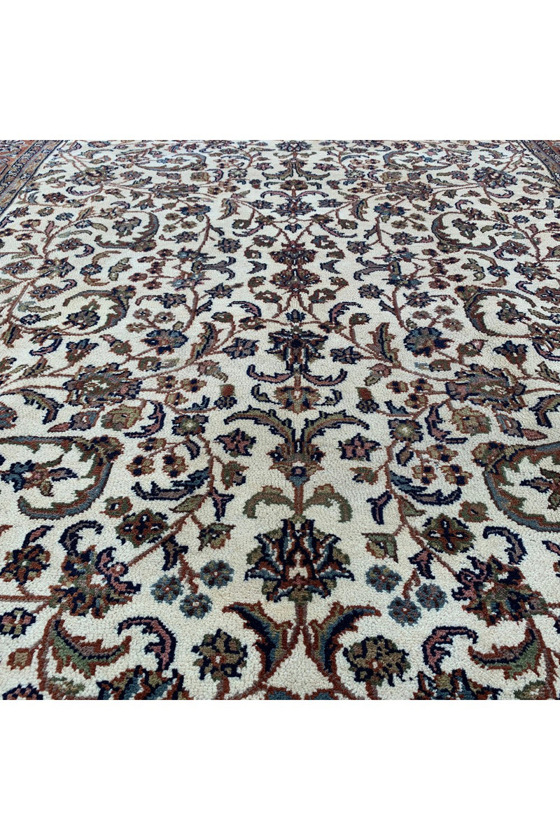 AUTHENTIC HAND KNOTTED VINTAGE INDO WOOL AREA RUG 7.1 X 5.9 FT (499 GER)