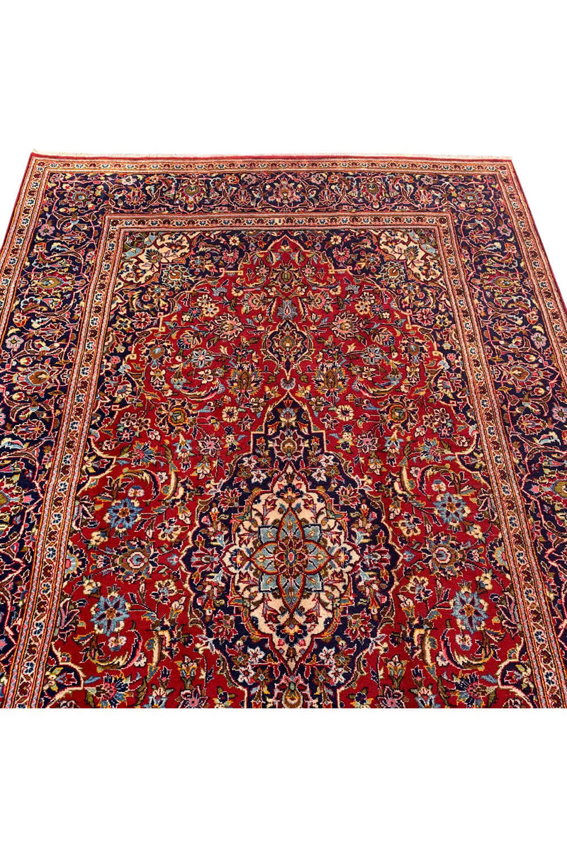 Authentic Hand Knotted Vintage Qashoun Wool Area Rug 10.8 X 6.6 Ft (357 Ger)