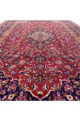 Authentic Hand Knotted Vintage Qashoun Wool Area Rug 10.8 X 6.6 Ft (357 Ger)