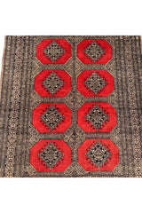 AUTHENTIC HAND KNOTTED VINTAGE PAKISTANI BOKHARA JHALDAR WOOL AREA RUG 6.0 X 4.2 FT (578 GER)