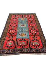 AUTHENTIC HAND KNOTTED VINTAGE AFGHAN BALOUCHI WOOL AREA RUG 6.0 X 4.1 FT (507 GER)