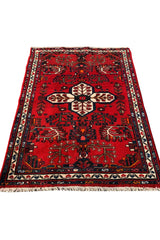 AUTHENTIC HAND KNOTTED VINTAGE HAMIDOUN WOOL AREA RUG 4.8 X 3.4 FT (583 GER)