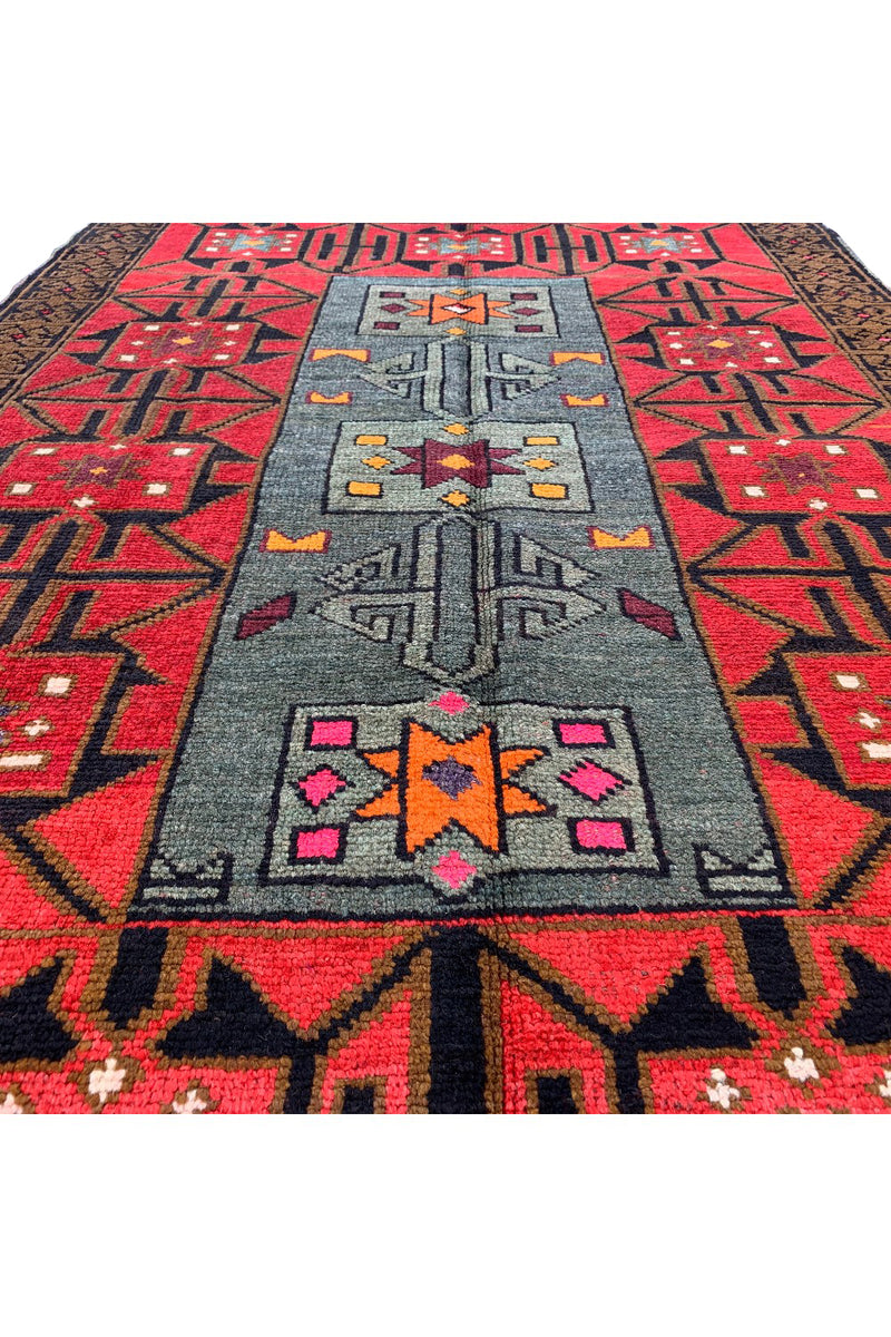 AUTHENTIC HAND KNOTTED VINTAGE AFGHAN BALOUCHI WOOL AREA RUG 6.0 X 4.1 FT (507 GER)