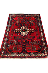 AUTHENTIC HAND KNOTTED VINTAGE HAMIDOUN WOOL AREA RUG 4.8 X 3.4 FT (583 GER)