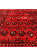 AUTHENTIC HAND KNOTTED VINTAGE AFGHAN TURKMEN WOOL AREA RUG 5.10 X 4.1 FT (575 GER)