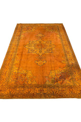 DISTRESSED HAND KNOTTED VINTAGE TABREEZ WOOL AREA RUG 9.11 X 6.4 FT (1288 GER)