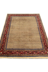 AUTHENTIC HAND KNOTTED BADAM GUL WOOL AREA RUG 7.6 X 5.11 FT (1251 GER)