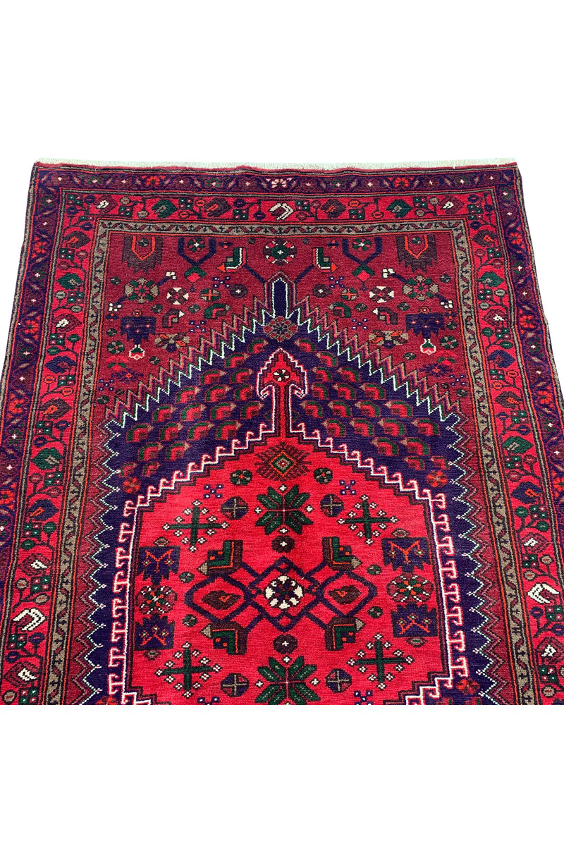 AUTHENTIC HAND KNOTTED VINTAGE HAMIDOUN WOOL AREA RUG 6.5 X 4.1 FT (515 GER)