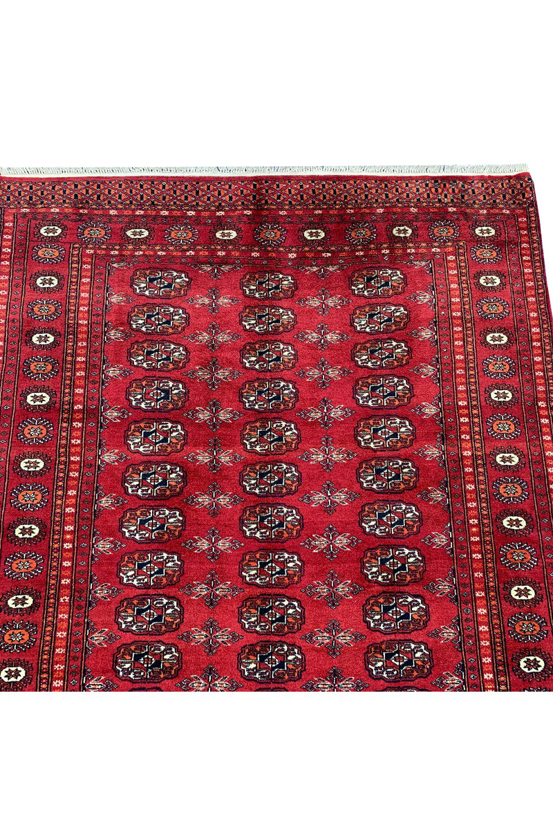 AUTHENTIC HAND KNOTTED PAKITANI BOKHARA JHALDAR WOOL AREA RUG 6.1 X 4.1 FT (518 GER)