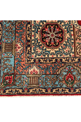 Authentic Hand Knotted Vintage Qirmoun Wool Area Rug 9.7 X 6.3 Ft (443 Ger)