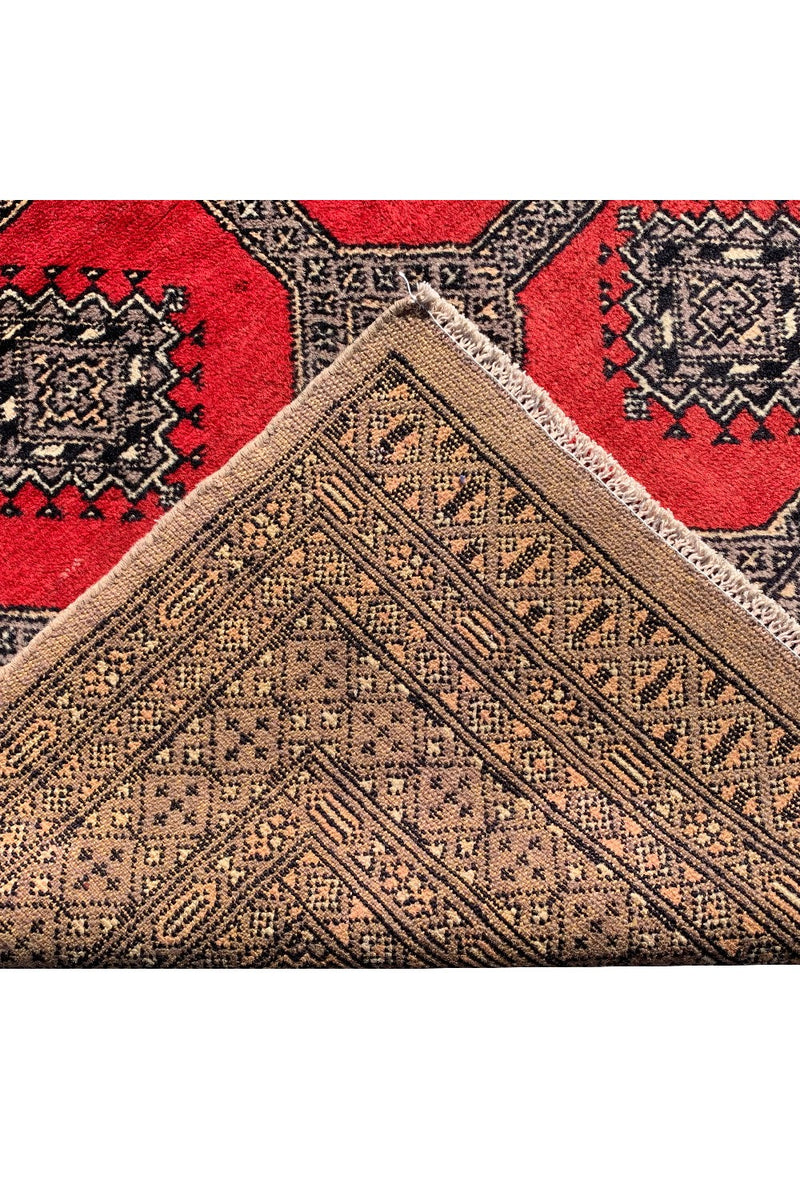 AUTHENTIC HAND KNOTTED VINTAGE PAKISTANI BOKHARA JHALDAR WOOL AREA RUG 6.0 X 4.2 FT (578 GER)