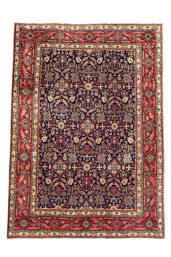 Authentic Hand Knotted Vintage Arzabil Wool Area Rug 11.0 X 7.10 Ft (333 Ger)